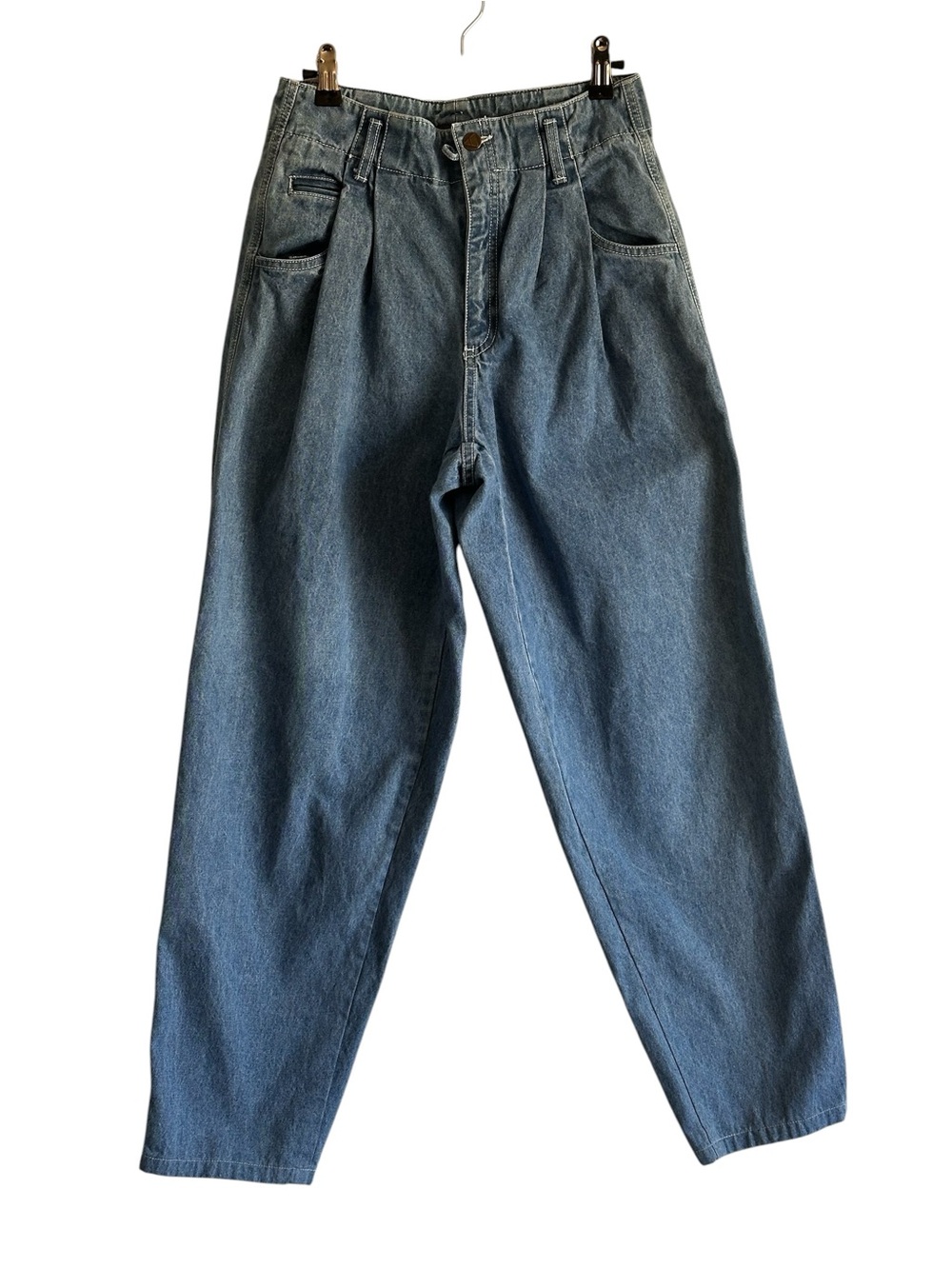 Vintage Lee Pleated Barrel Leg Baggy Jeans Light Wash USA Made Women’s